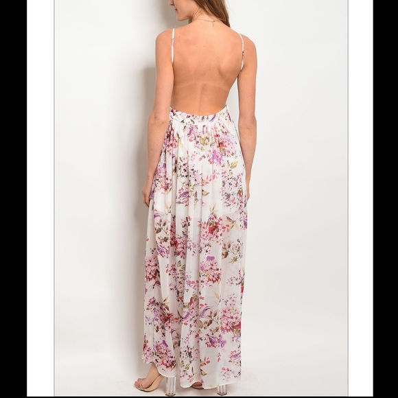 Backless Floral Maxi Dress - Picture 3 of 3